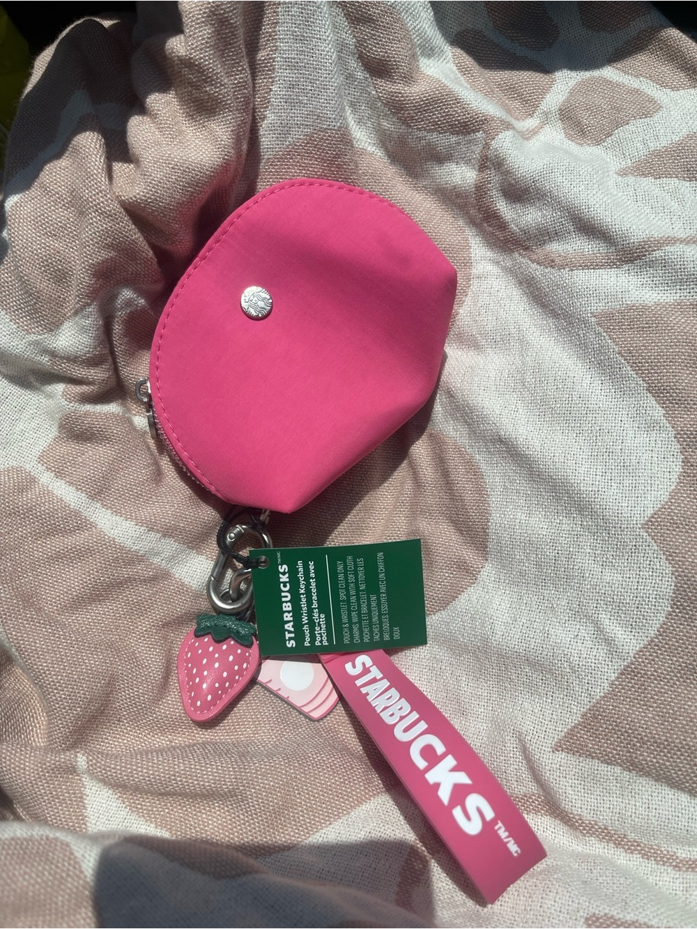 Starbucks Pink Keychain Pouch with Strap